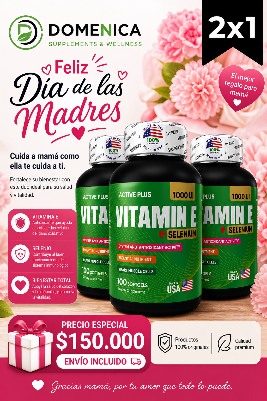 Combo vitamina E americana X 3 und